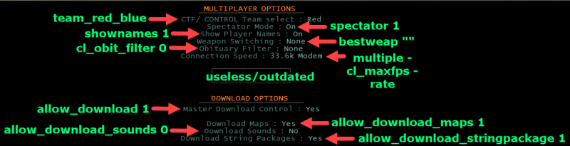 Menu Options